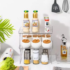 Foldable Transparent Countertop <b>Storage</b> <b>Rack</b> Rectangular Standing Type For <b>Kitchen</b> Tea Room Stationery Personal Care Books - Product Image 4