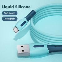 Kabel USB-A ke Type-C dengan Pelindung Silikon Cair, Pengisian Cepat 3A, Kabel Data dengan Desain Warna Kontras untuk Komputer dan Kamera