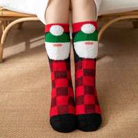 Chaussettes d'hiver en acrylique pour Noël, antidérapantes, tricotées, unisexes, chaussettes de sol, chaussettes de dessin animé personnalisées, taille unique, chaussettes mi-mollet