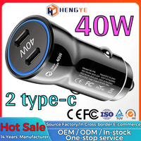 Adaptateur de chargeur de voiture à deux ports PD3.0 électrique 40W pour téléphone portable et montre connectée à charge rapide