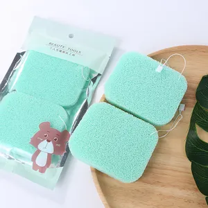 Soft cleansing facial sponge for daily deep cleansing natural puff 2pcs facial clean cute face cleaning sponge puff L162