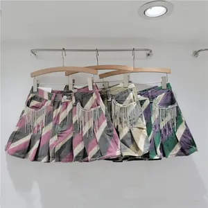 Women Pleated High Waisted Short Skirt Casual Club Side Zipper A Line Tennis Skirt with Lining Shorts