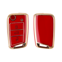 Nouveau couvercle de protection de clé de voiture en TPU souple Gold Edge pour Volkswagen Touguang L Golf 7 Passat Skoda Mingrui autres voitures