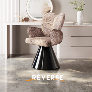 Chaise de maquillage électrique en métal à rotation antihorloge, tabouret de coiffeuse italien de luxe léger haut de gamme pour chambre de fille et dressing - Product Image 2