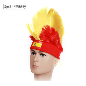 Logo personnalisé 2026 France Fans de Football Produits Giveaway Cockscomb Perruque <span class=keywords><strong>Fous</strong></span> Français Football Fans Mohawk Perruques avec Bandeau - Product Image 4