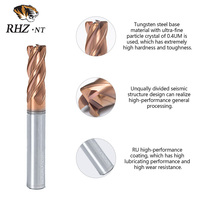 Fraise à bout arrondi à 4 cannelures, revêtement TiSiN, HRC60, fraise à usiner CNC durable, carbure, 35 hélices, universel, métal, ODM, OEM