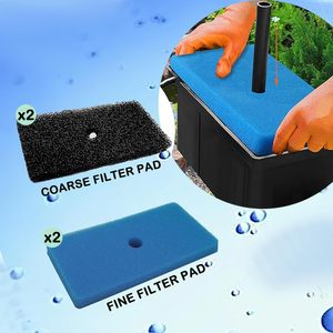 Almohadilla filtrante para acuario, gruesa y fina, 2 uds., medios filtrantes rectangulares para tanque de estanque, fácil de limpiar - Product Image 1