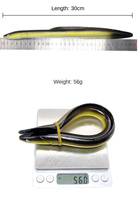 Leurre souple en silicone de 56g et 300mm, simulation de loche, leurre bionique grand format pour la pêche au saumon et aux poissons d'eau douce
