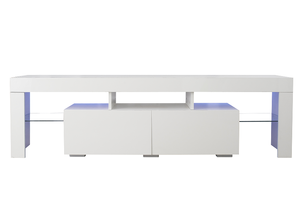 Modern Wood TV Stand with Adjustable Storage Shelves and TV Lift Fits 60-64in TVs for Living Room Hotel or Office - Product Image 3