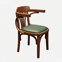 Table et Chaises de Café Style Rétro en Bois, Combinaison de Table Carrée de Bar et Restaurant Occidental avec Plateau en Grès Cérame