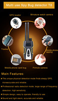 Détecteur anti-espion professionnel Vodasafe VS-T8 2G/3G/4G Bug GPS Scanner de Signal de caméra sans fil