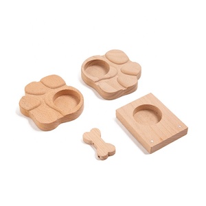 Base de soporte de comida <span class=keywords><strong>para</strong></span> <span class=keywords><strong>perros</strong></span> y gatos de madera maciza de haya, juguete Molar de madera Natural <span class=keywords><strong>para</strong></span> mascotas - Product Image 4