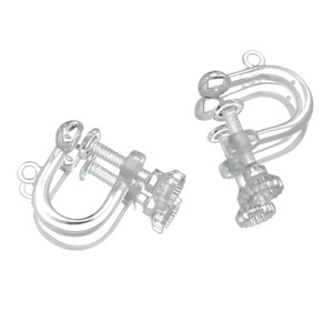 Boucles d'oreilles clips transparentes en résine, style vague, sans perçage, moulées par injection plastique - Product Image 2