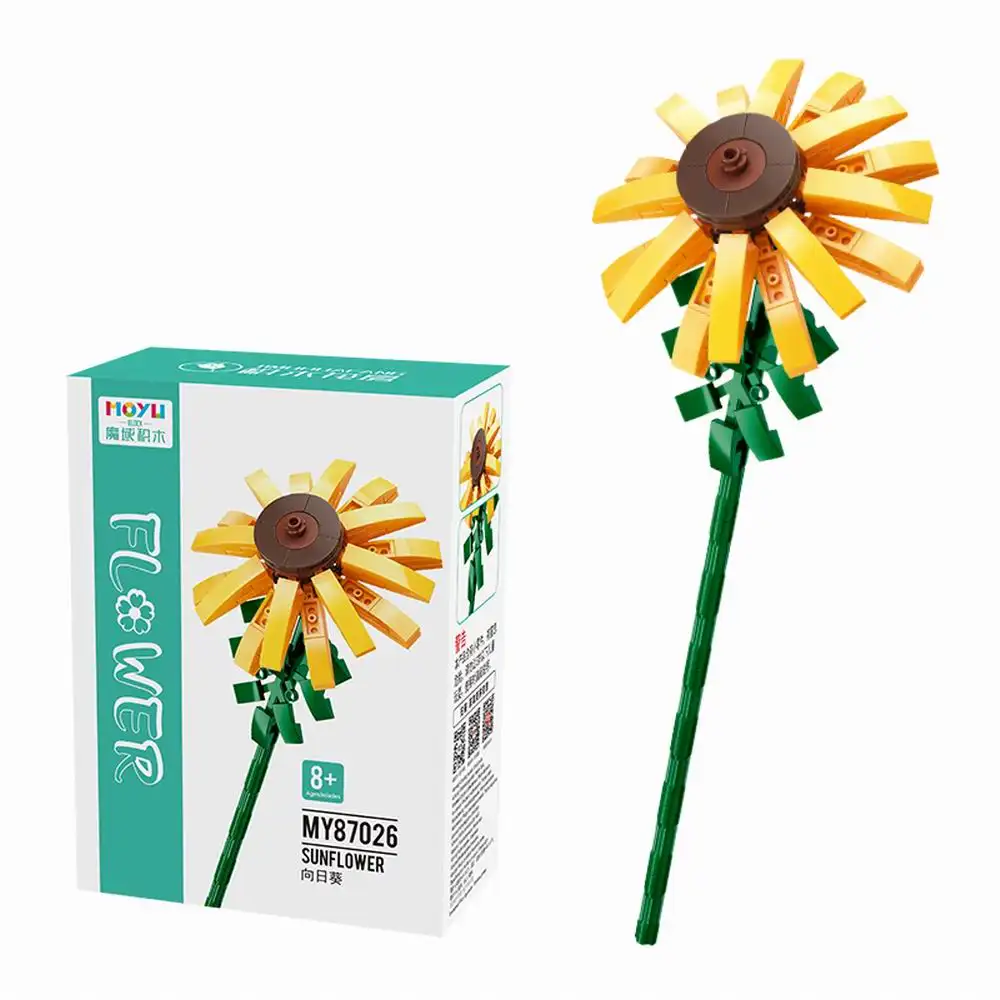 2021 꽃 냄비 Plantes 어린이 장난감 꽃 빌딩 블록 교육 장난감