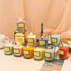 OEM Aroma Luxury Organic Soy Wax Candles In Glass Jar With Lid Customized Fragrance Luxury Candle