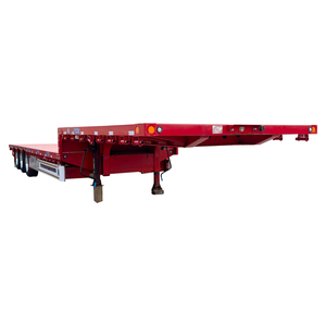 Semirremolque de cama baja de <span class=keywords><strong>segunda</strong></span> <span class=keywords><strong>mano</strong></span>, camión grande de carga, <span class=keywords><strong>remolque</strong></span> plano de 3 ejes, venta - Product Image 1