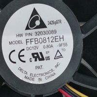 Delta FFB0812EH 8025 Kipas Pendingin DC 12V 0.8A 5900 RPM 62.52 CFM PWM 4-Kabel FG Dual Ball Bearing 9-Bilah PBT Aliran Udara Tinggi Server