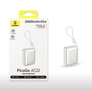 แบตสำรอง <span class=keywords><strong>Baseus</strong></span> PicoGo AC22 Ultra Mini พร้อมสาย USB-C ในตัว ความจุ 20000mAh 45W สีดำคอสมิก รุ่น E00294 มีสินค้าพร้อมส่ง - Product Image 3