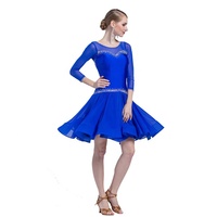 LP — robe de performance de danse latine pour adultes, vêtement à manches en maille, norme nationale, robe de pratique romba chcha, pour filles, LP-1705