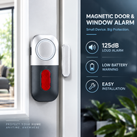 Alarme magnétique pour porte et fenêtre MEINOE 125 dB, capteur sonore ABS, avertissement de batterie faible, installation facile pour la maison, le bureau, le magasin