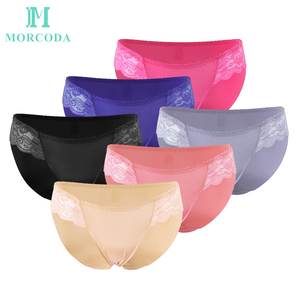 Morcoda Yiwu Futian Market Factory <span class=keywords><strong>Shop</strong></span> Ingrosso Intimo Donna <span class=keywords><strong>Sexy</strong></span> in Nylon Sottile con Pizzo Bikini a Vita Bassa Tinta Unita Colori Assortiti - Product Image 4