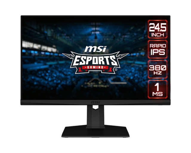 MSI G253PF 24.5" Inch 380Hz Flat Monitor with 1920 X 1080 (FHD) Panel Resolution 1ms of Response Time for Gaming in Stock