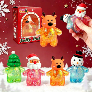 Nueva Caja Sorpresa de Juguetes Blandos con Purpurina de Personajes Navideños, Juguete Sensorial Suave de Santa, Reno y Muñeco de Nieve, Decoración Navideña para Niños - Product Image 1