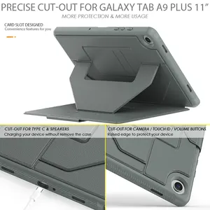 Casing Tablet bisnis Flip pintar magnetik dapat diatur desain Kickstand untuk Samsung Tab A9 Plus 11 inci X210 X215 penutup kulit PU