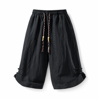 Shorts de surf personnalisés pour hommes, style hip-hop, fabricant OEM ODM, toile noire respirante, fermeture à cordon, cordon décoratif vintage
