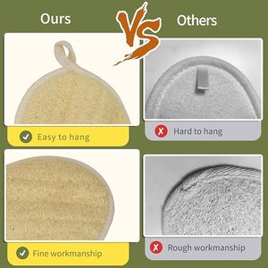 Esponja de Luffa Japonesa Natural Pura, Cepillo de Baño Ovalado Exfoliante, Toalla para Frotar la Espalda para Uso Doméstico - Product Image 6