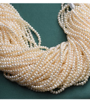 Chaîne de perles d'eau douce naturelles blanches en forme de pomme de terre, qualité AA, 3-3,5 mm, pour la fabrication de bijoux, longueur de chaîne 38-39 cm, 110 perles par chaîne