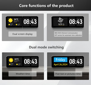 Horloge murale numérique de réseau intelligent haute résolution de 21 pouces avec mode d'affichage double de l'heure météo - Product Image 4