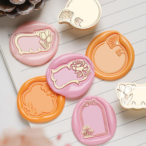 Sellos de Cera de la Serie Plant Border con Cabezas de Cobre, Diseños Clásicos de Hojas y Mariposas, Suministros para Manualidades de Boda - Product Image 1