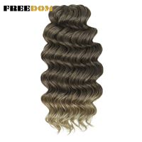 Extensions de cheveux tressés MANASI en fibre haute température, torsadées, bouclées, teintes, 16/24 pouces, ondulations profondes, pour tresses blondes et brunes