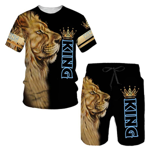 King <span class=keywords><strong>of</strong></span> <span class=keywords><strong>the</strong></span> Beasts <span class=keywords><strong>Summer</strong></span> Vêtements de sport pour hommes imprimés en 3D surdimensionnés, t-shirts et shorts élégants, ensembles de vêtements de sport - Product Image 3
