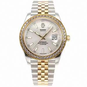 Montre-bracelet mécanique pour homme en gros, mouvement 3235, calendrier, montres automatiques avec lunette sertie de diamants - Product Image 6