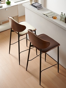 Taburete de Bar de Diseño Moderno, Taburete Alto de Lujo <span class=keywords><strong>con</strong></span> Respaldo Alto, 50x55x60 cm, Taburete Sencillo para el Hogar - Product Image 4