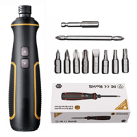 Tournevis électrique et manuel, 2000 mAh, rechargeable par USB, mini, 3,7 V, sans fil, moteur sans balais, couple maximal de 5 Nm, 280 tr/min