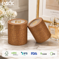 Tube en papier jetable personnalisé de qualité alimentaire avec couvercle fenêtré pour capsules d'huile de poisson, gommes, chocolats, biscuits, emballage hermétique avec logo en feuille d'or