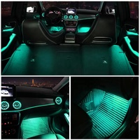 Décoration de porte intérieure de voiture App Control 6V Air Vents 12 Colors Led Ambient Light pour Mercedes-Benz W117 W176 W156