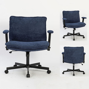 Envío Gratuito, <span class=keywords><strong>Silla</strong></span> de Oficina Ergonómica con Respaldo Bajo, Asiento Ancho Ajustable, Base de Metal con Ruedas y Patas Cruzadas - Product Image 1