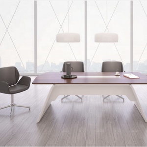 Meubles de direction modernes, table en placage MDF, bureau de PDG, bureau de direction en forme de L de luxe, mobilier de bureau - Product Image 6