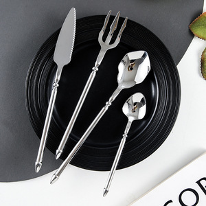 Jinhui Industrial 304 Stainless Steel Neptune Steak Knife Fork Spoon <b>Set</b> Mirror Polished Tableware for Home Hotel Use - Product Image 1