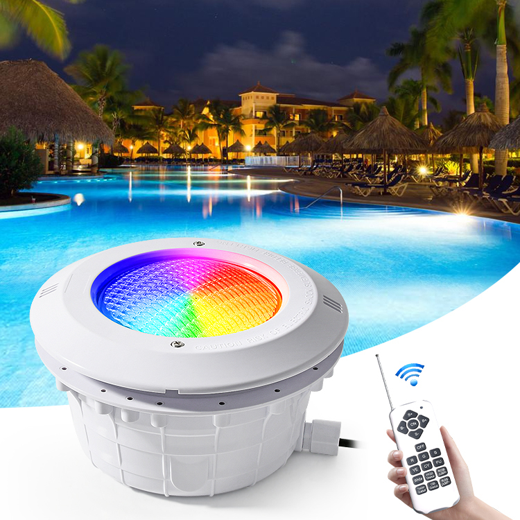 Factory Customized 12V Recessed Mounted RGB LED Swimming Pool Lights 282mm with ABS Body IP68 Rating Dimmable Ra95