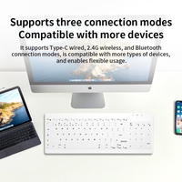 Nouveau clavier sans fil USB Type-C en silicone imperméable à trois modes, lavable et stérilisable HengYu pour utilisation sur ordinateur de bureau