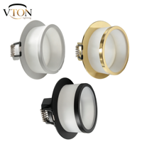 Support de Plafonnier Encastré en Aluminium pour Module LED GU10 MR16 avec Diffuseur Givré IP44 Moderne