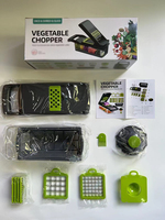 Vente en gros d'usine Accessoires de cuisine 15 en 1 Coupeur d'aliments Hachoir à oignons et légumes Mandoline Trancheuse Coupe-légumes multifonctionnel