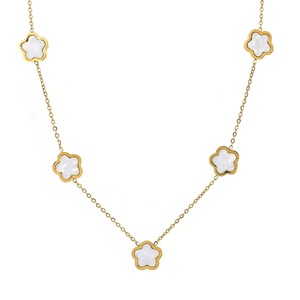 Yüksek Kaliteli Titanyum Çelik 13MM Beş Yapraklı Lotus Kolye Erik Çiçeği Yıldız Kolye Lüks Marka Tasarımcı Çiçek Kolye - Product Image 3