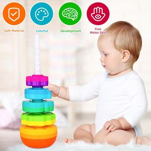 Juego de 7 Bloques de Silicona Educativos para Bebés, Juguetes Apilables para Bebés y Niños Pequeños, Entrenamiento para Comer - Product Image 4