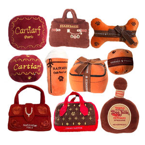 Giocattoli di peluche per cani personalizzati Multi Design pallina di osso di Champagne che mordono piccoli giocattoli cigolanti Designer di cani medi - Product Image 4